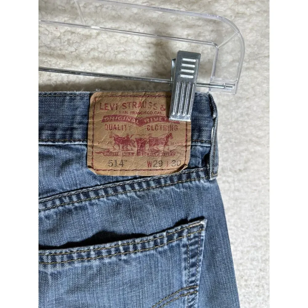 Vintage Levis 514 Jeans Mens 29x30 Denim Blue Slim Straight Cotton Faded Y2K